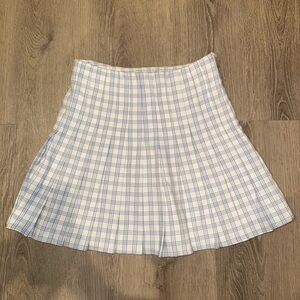 Brandy Melville Tan Pleated A-Line Mini Skirt